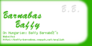 barnabas baffy business card